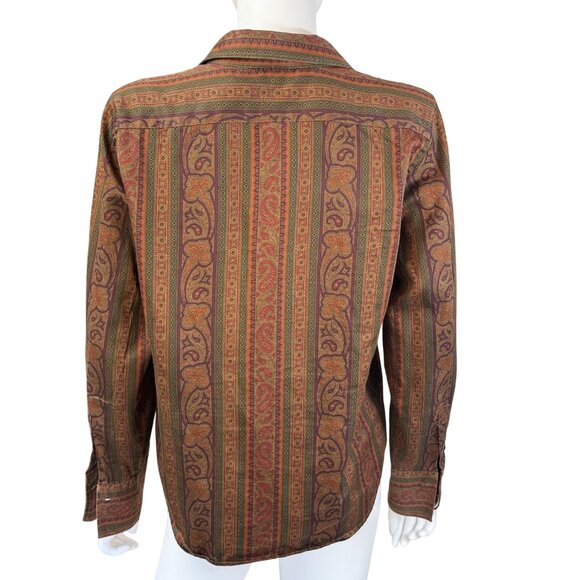 Lauren Ralph Lauren Shirt Womens M Multicolor Paisley Button-Down 100% Cotton - Picture 2 of 7